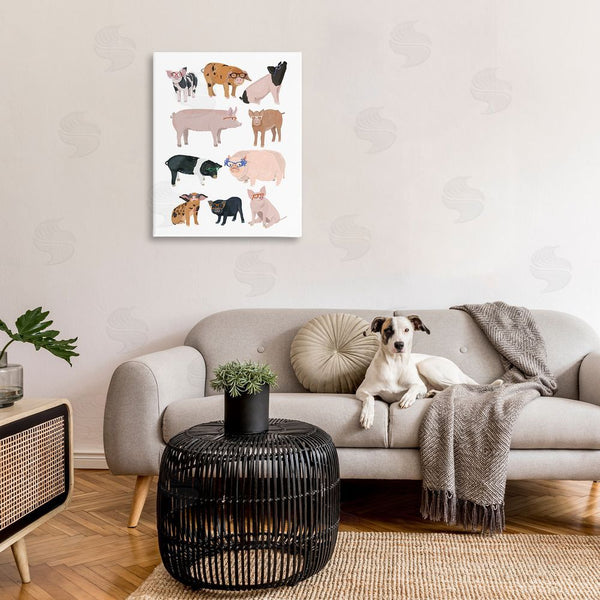 Stupell Industries Hanna Melin | Hipster Pigs In Glasses Wall Art
