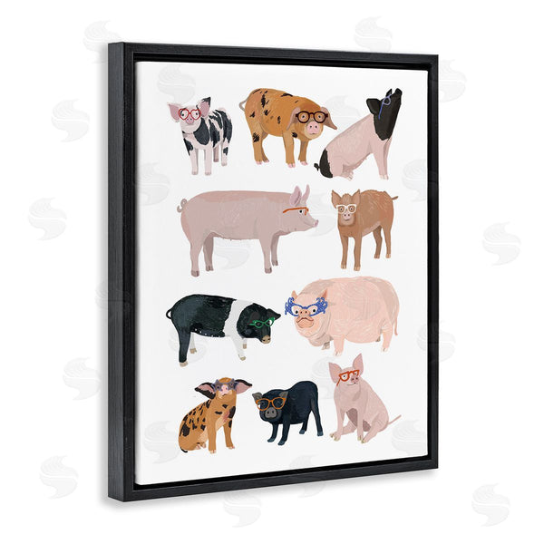 Stupell Industries Hanna Melin | Hipster Pigs In Glasses Wall Art