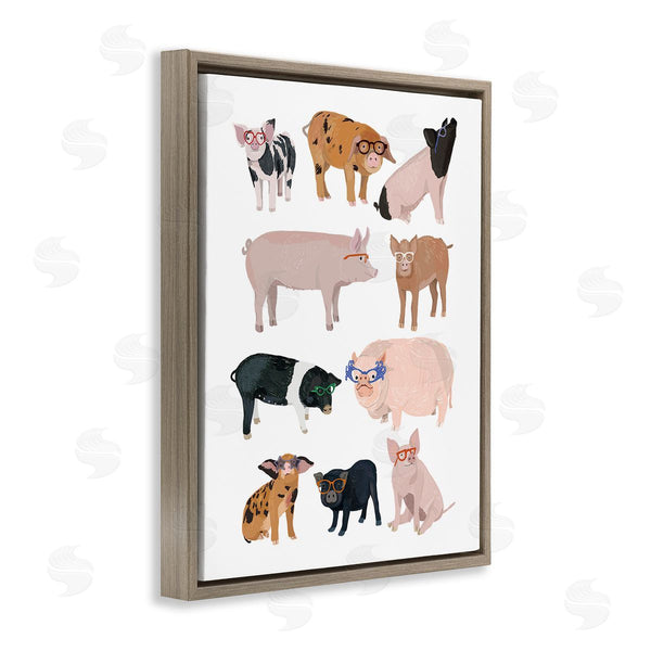 Stupell Industries Hanna Melin | Hipster Pigs In Glasses Wall Art