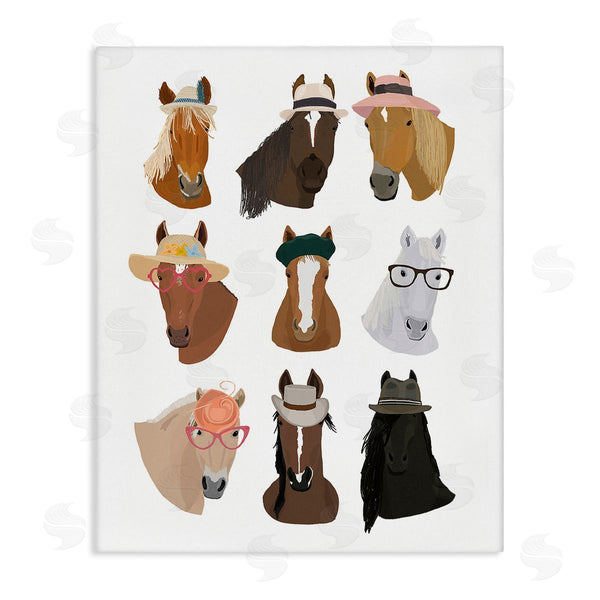 stupell industries Hanna Melin | Horses with Various Hats Wall Art