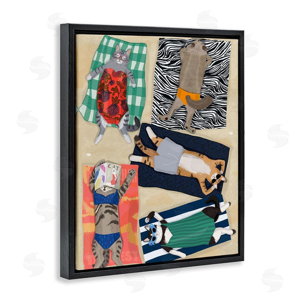Stupell Industries Hanna Melin | Summer Sunbathing Cats