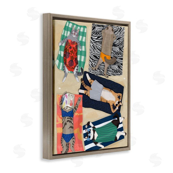 Stupell Industries Hanna Melin | Summer Sunbathing Cats