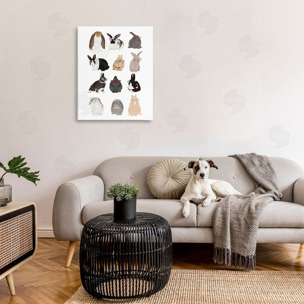 Stupell Industries Hanna Melin | Varied Hipster Bunnies Wall Art