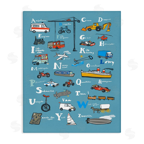 stupell industries Hanna Melin | Various Vehicles Alphabet Wall Art