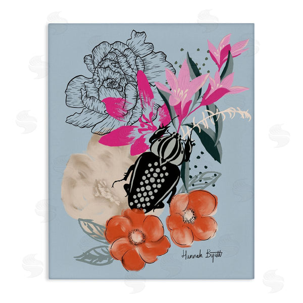 stupell industries Hannah Byatt | Beetle & Mixed Flowers Wall Art