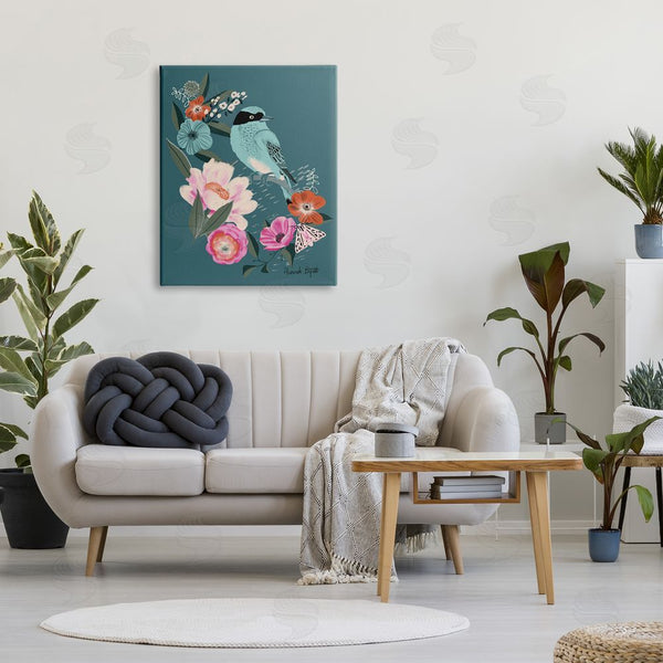 Stupell Industries Hannah Byatt | Blue Bird & Flowers Wall Art