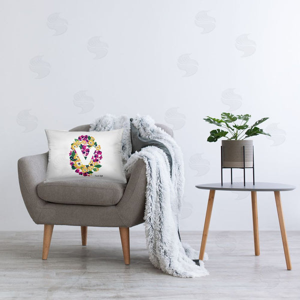 Stupell Industries Hannah Byatt | Floral Initial Letter V
