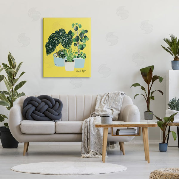 Stupell Industries Hannah Byatt | House Plants On Yellow Wall Art