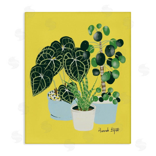 stupell industries Hannah Byatt | House Plants on Yellow Wall Art