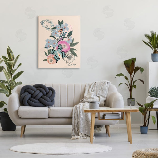 Stupell Industries Hannah Byatt | Pastel Flowers & Butterfly Wall Art