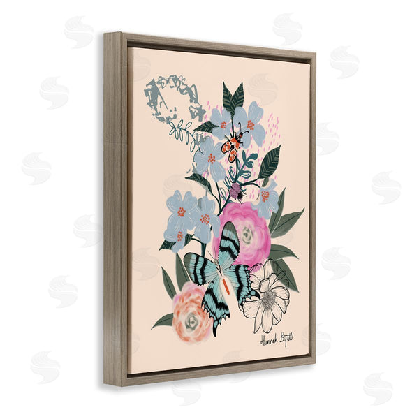Stupell Industries Hannah Byatt | Pastel Flowers & Butterfly Wall Art