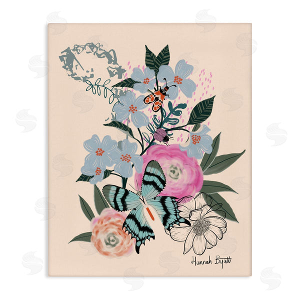 stupell industries Hannah Byatt | Pastel Flowers & Butterfly Wall Art