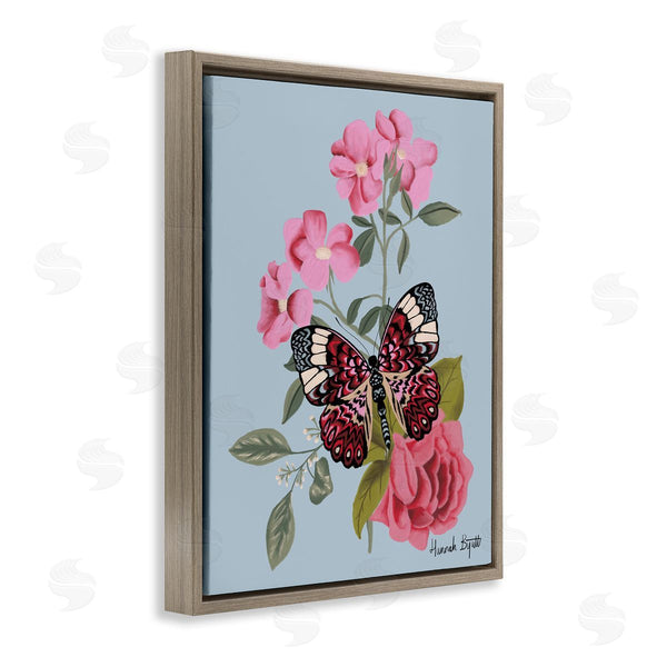 Stupell Industries Hannah Byatt | Pink Floral Butterfly Wall Art