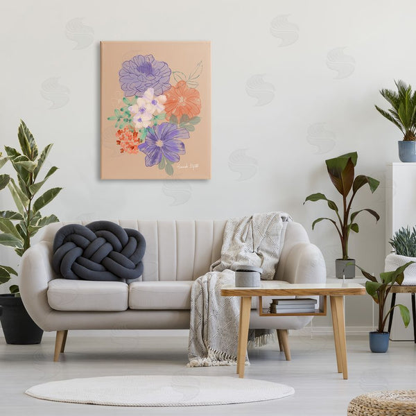 Stupell Industries Hannah Byatt | Purple & Orange Flowers Wall Art