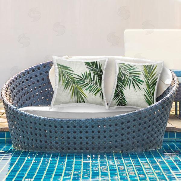 Stupell Industries Hannah Dawson | Alternating Palm Fronds Printed Throw Pillow Set