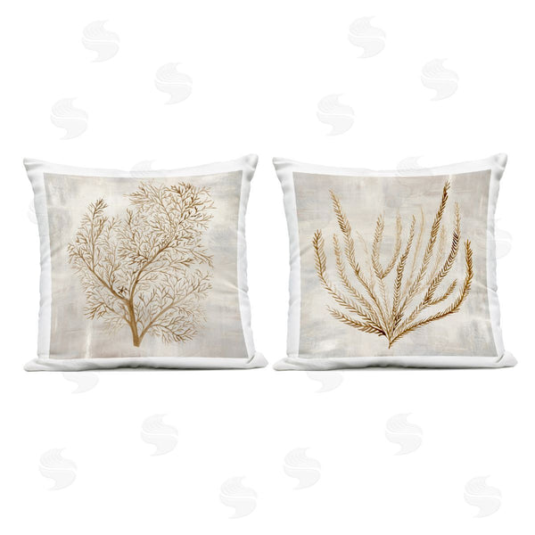 Stupell Industries Hannah Dawson | Beige Tides Coral Branches Printed Throw Pillow Set