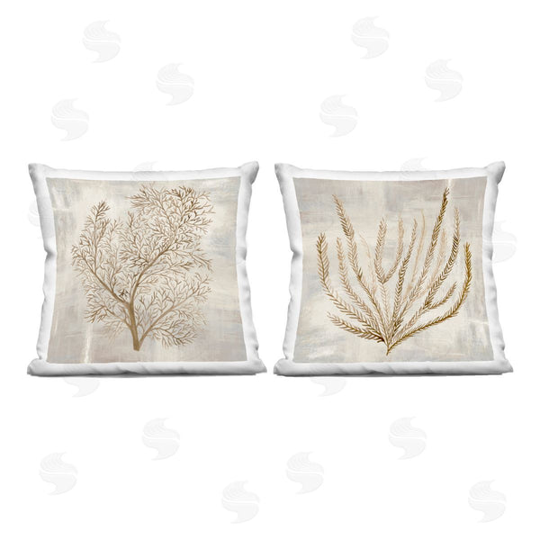 stupell industries Hannah Dawson | Beige Tides Coral Branches Printed Throw Pillow Set