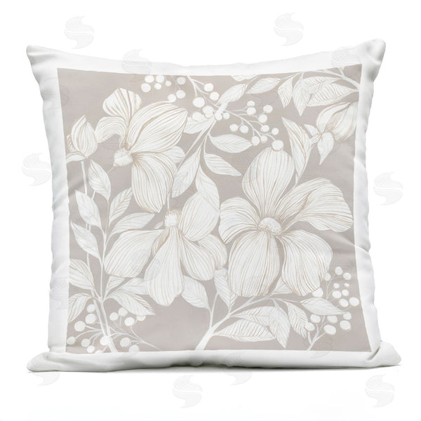 Stupell Industries Hannah Dawson | Botanical Symphony Neutrals Printed Throw Pillow