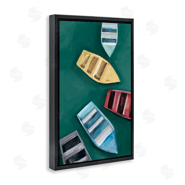 Stupell Industries Hannah Dawson | Colorful Drifting Rowboats Wall Art