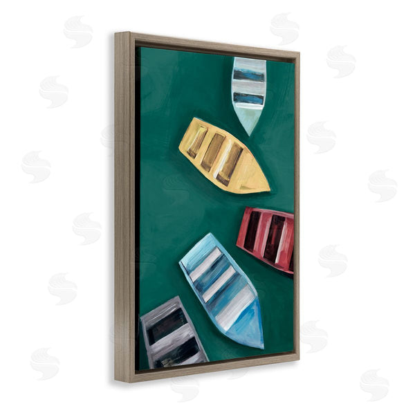 Stupell Industries Hannah Dawson | Colorful Drifting Rowboats Wall Art