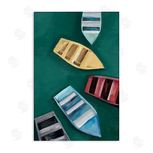 stupell industries Hannah Dawson | Colorful Drifting Rowboats Wall Art
