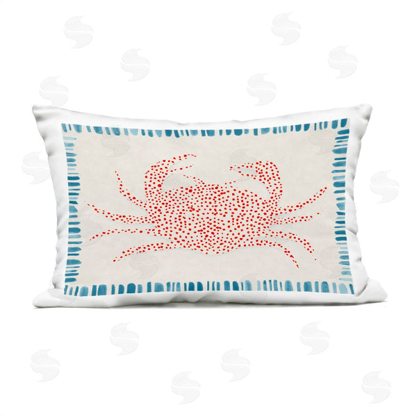 Stupell Industries Hannah Dawson | Dotted Depths Crab Printed Throw Pillow