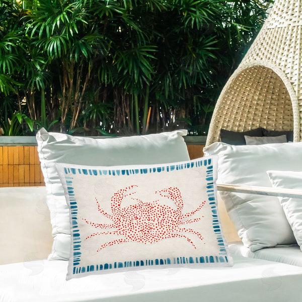 Stupell Industries Hannah Dawson | Dotted Depths Crab Printed Throw Pillow
