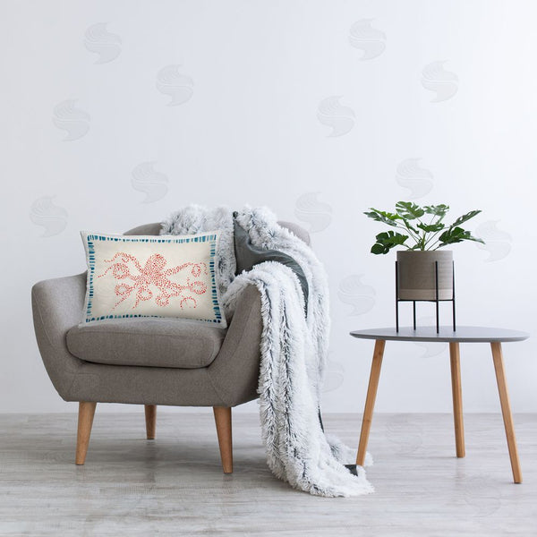 Stupell Industries Hannah Dawson | Dotted Depths Octopus Printed Throw Pillow