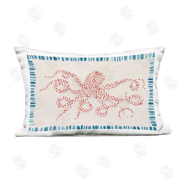 Stupell Industries Hannah Dawson | Dotted Depths Octopus Printed Throw Pillow