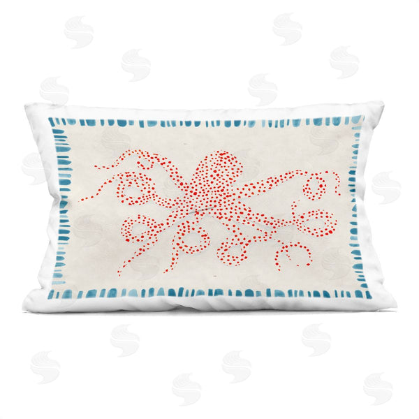stupell industries Hannah Dawson | Dotted Depths Octopus Printed Throw Pillow