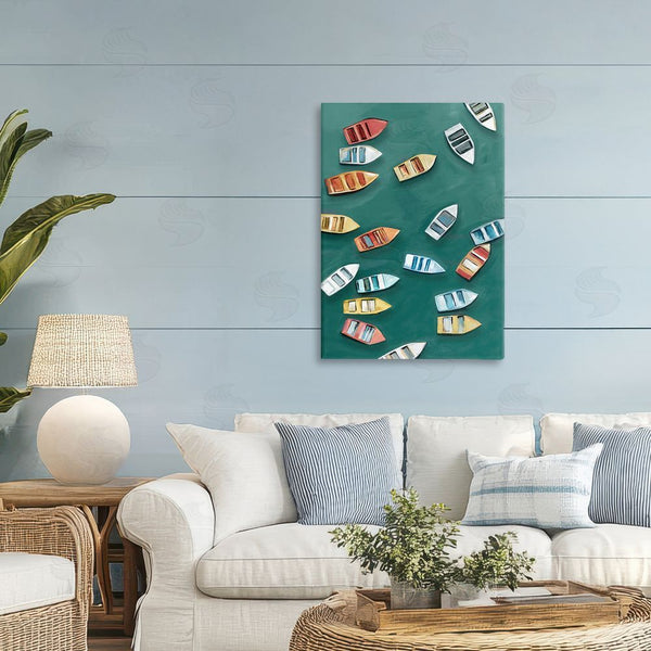 Stupell Industries Hannah Dawson | Drifting Colors Boats Wall Art