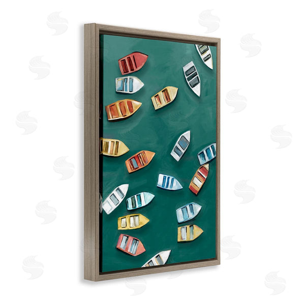 Stupell Industries Hannah Dawson | Drifting Colors Boats Wall Art