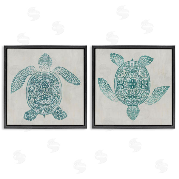 Stupell Industries Hannah Dawson | Geometric Maritime Sea Turtles