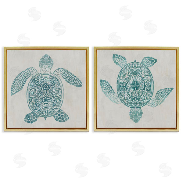 Stupell Industries Hannah Dawson | Geometric Maritime Sea Turtles