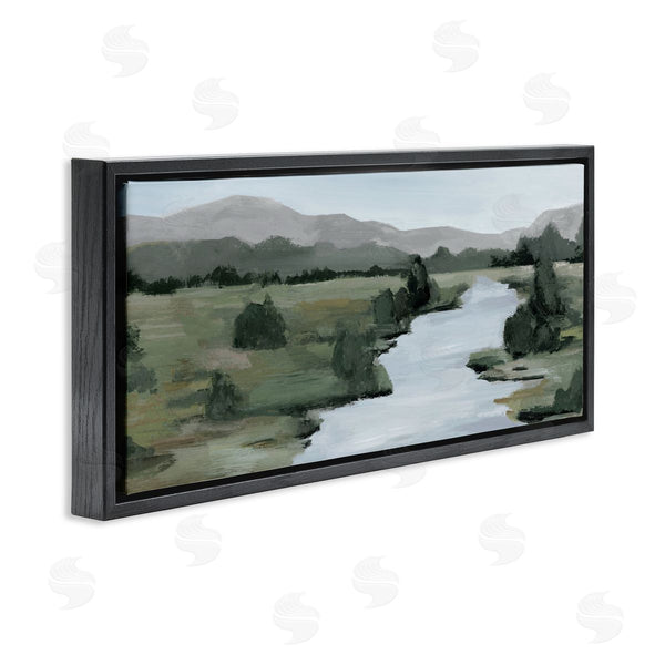 Stupell Industries Hannah Dawson | Jagged River With Distant Mountain