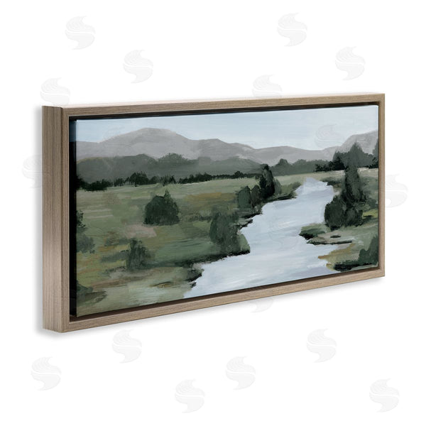 Stupell Industries Hannah Dawson | Jagged River With Distant Mountain