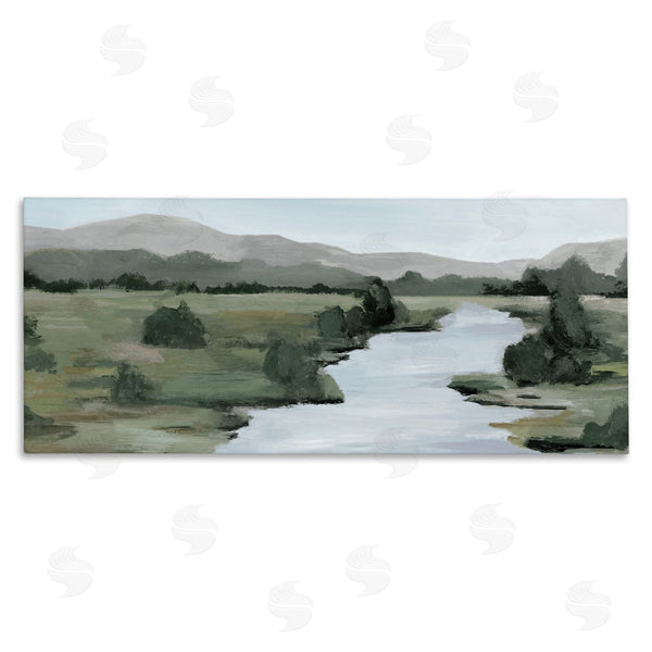 stupell industries Hannah Dawson | Jagged River with Distant Mountain