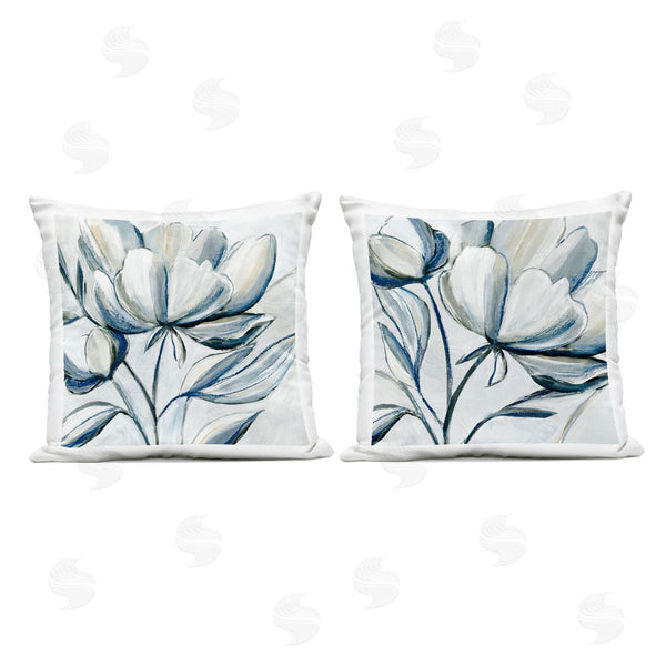 Stupell Industries Hannah Dawson | Neutral Contrast Flowers Printed Throw Pillow Set