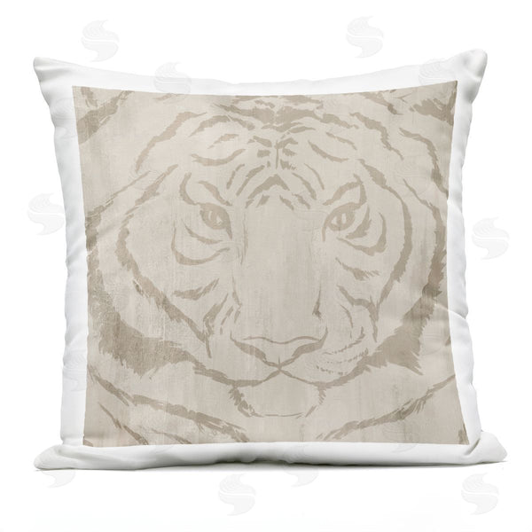 Stupell Industries Hannah Dawson | Neutral Majestic Tiger Printed Throw Pillow