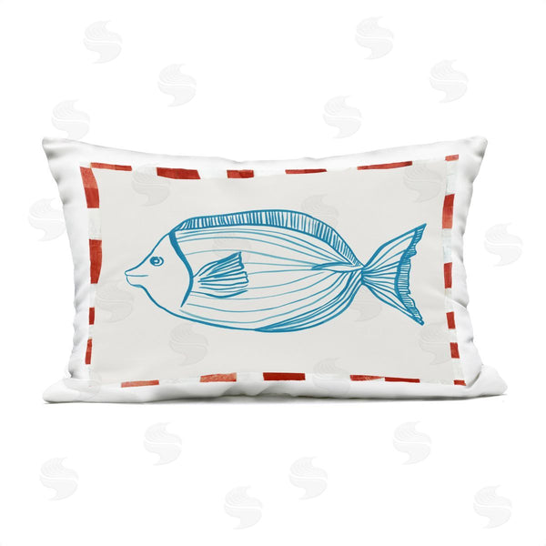 Stupell Industries Hannah Dawson | Ocean Fish Sketch Printed Throw Pillow