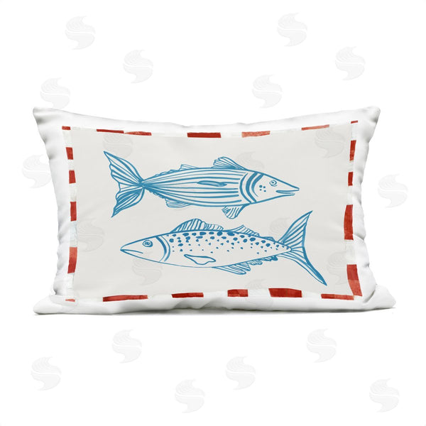 Stupell Industries Hannah Dawson | Ocean Fish Sketch Printed Throw Pillow