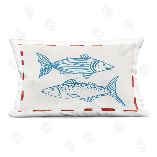 stupell industries Hannah Dawson | Ocean Fish Sketch Printed Throw Pillow