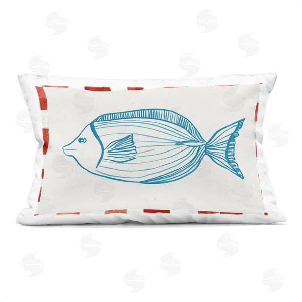 stupell industries Hannah Dawson | Ocean Fish Sketch Printed Throw Pillow
