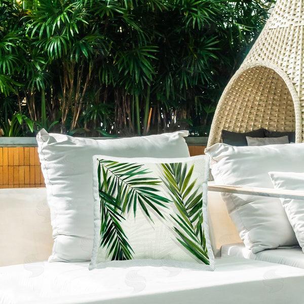 Stupell Industries Hannah Dawson | Restful Palms With Shadows Printed Throw Pillow