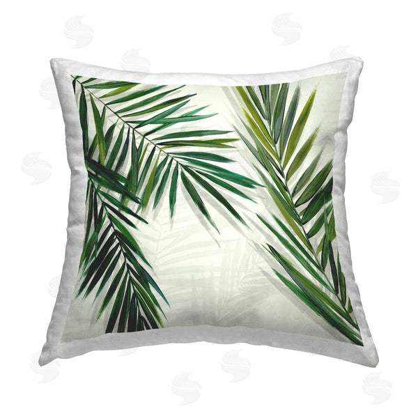 stupell industries Hannah Dawson | Restful Palms with Shadows Printed Throw Pillow