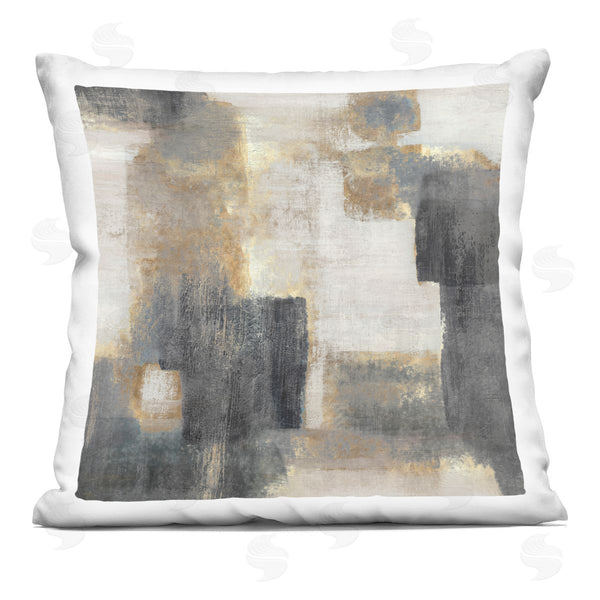 stupell industries Hannah Dawson | Rustic Paint Strokes with Glam Undertones Printed Throw Pillow
