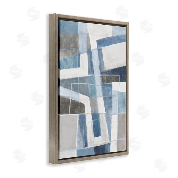 Stupell Industries Hannah Dawson | Subtle Blue & Tan Geometrics