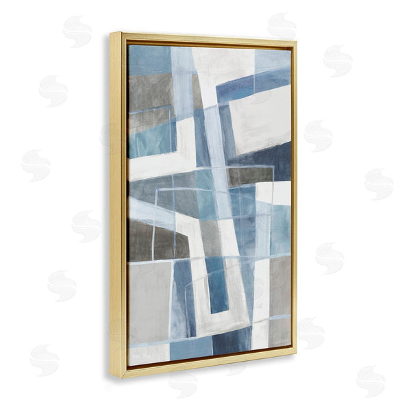 Stupell Industries Hannah Dawson | Subtle Blue & Tan Geometrics