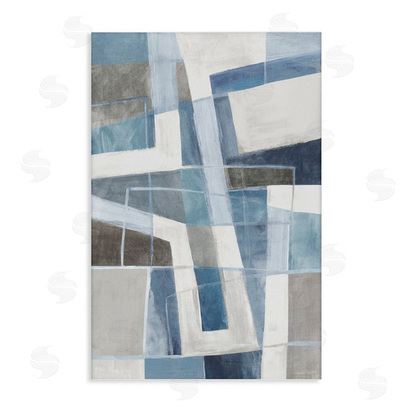 stupell industries Hannah Dawson | Subtle Blue & Tan Geometrics