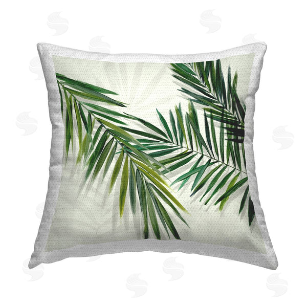 Stupell Industries Hannah Dawson | Tropical Palms With Shadows Printed Throw Pillow